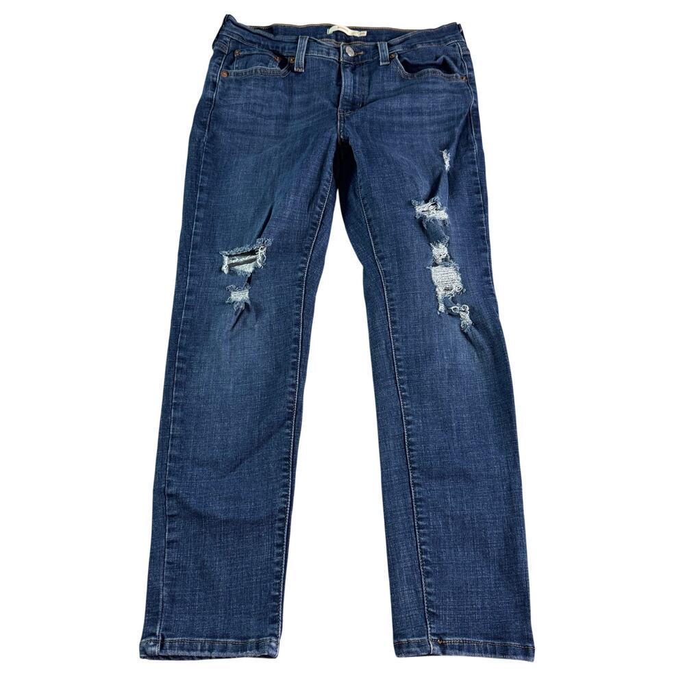 Levi’s Boyfriend Jeans Women’s 28 Distressed Medium Wash Denim Casual Trendy
